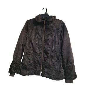 Jessica Simpsons Brown Quilted Zipper‎ Pocket Puffer Jacket Size XL